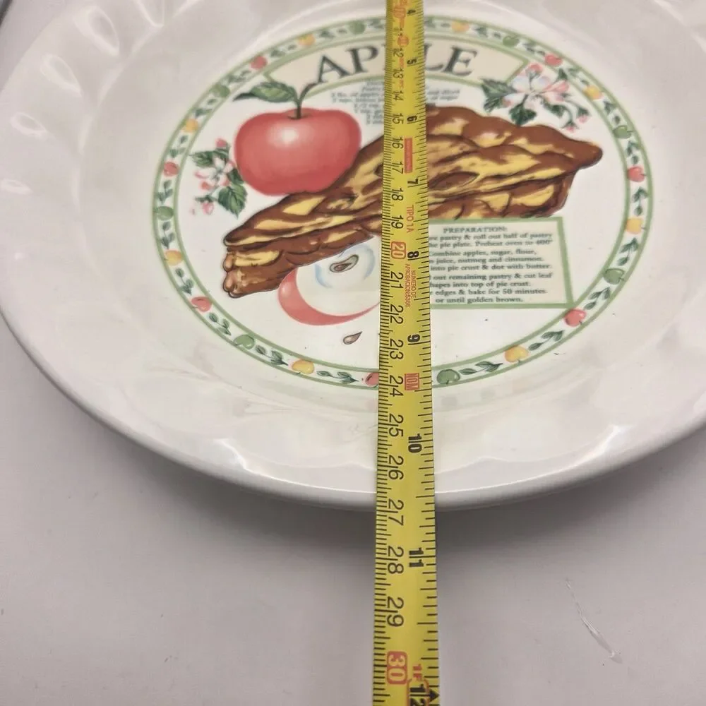 Vintage Ceramic Pan Plate Golden Pie Collection Himark apple pie recipe EUC